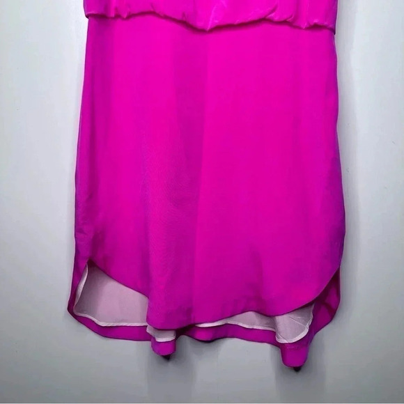 Madison Marcus NEW Neiman Marcus Hot Pink Silk Rhinestone Mini Blouson Dress XS - Picture 5 of 8